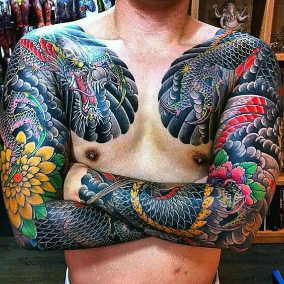 Guys Extraordinary Japanese Sleeve Tatttoo