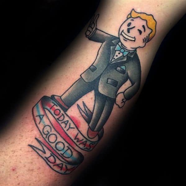 Guys Fallout Tattoo Design Idea Inspiration On Forearm
