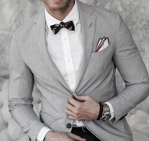 Guys Fashion Ideas Grey Suit Styles With Bow Tie
