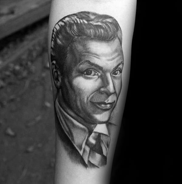 Guys Frank Sinatra Tattoos On Forearm