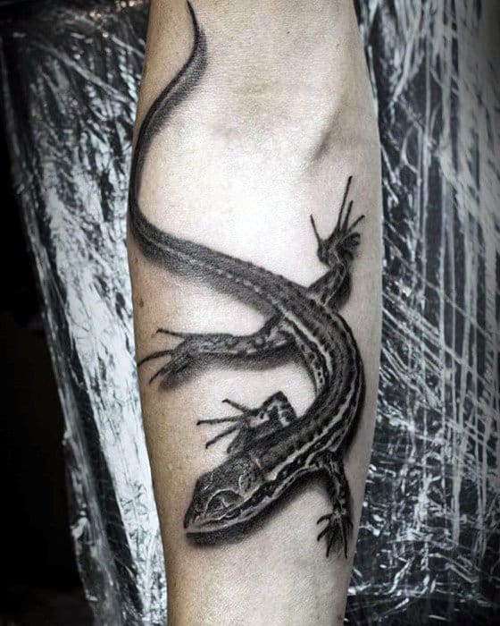 Guys Gecko Tattoo Designs Inner Forearm