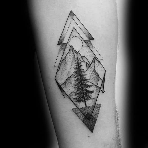 Sacred geometry and landscape tattoo  Tattoogridnet