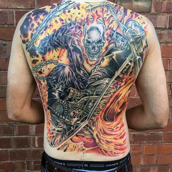 Guys Ghost Rider Tattoos.