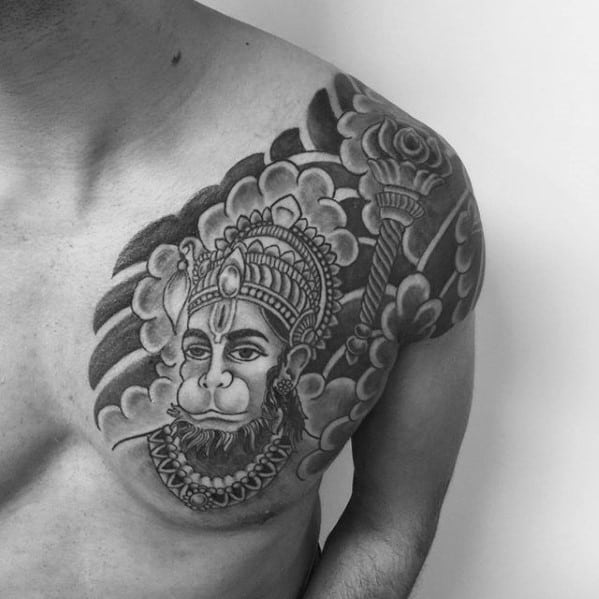 Tattoo art design of lord rama ravana and hanuman Vector Image