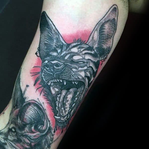 Colorful Hyena Tattoo by Seawolftattoocompany