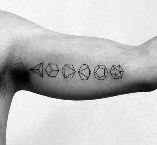 Guys Icosahedron Tattoo Design Ideas