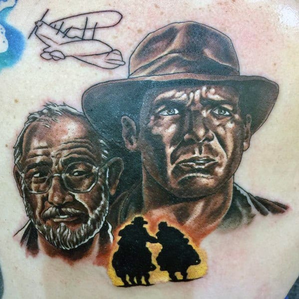 Guys Indiana Jones Tattoo Design Ideas On Chest