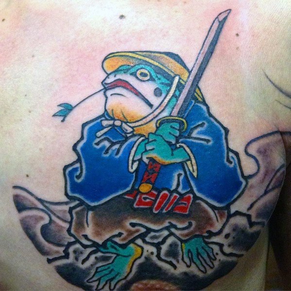 Guys Japanese Frog Tattoo Design Ideas
