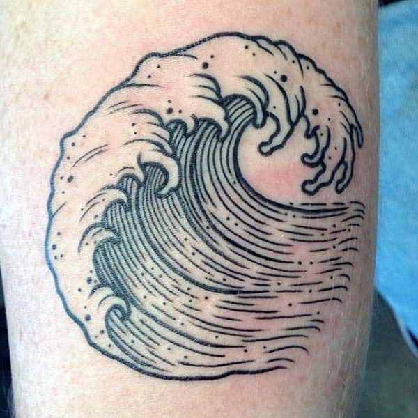 Guys Japanese Ocean Waves Woodcut Tattoo Ideas On Arm