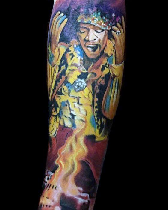 Guys Jimi Hendrix Tattoo Design Ideas
