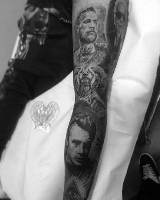 Guys Leg Sleeve James Dean Tattoos