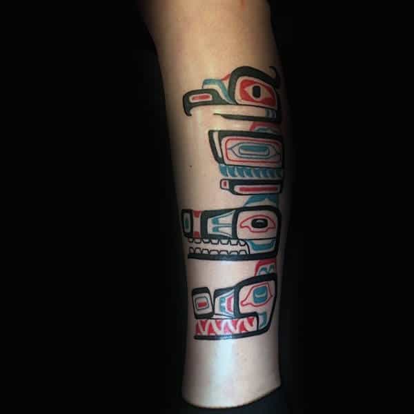 Guys Legs Haida Tattoo