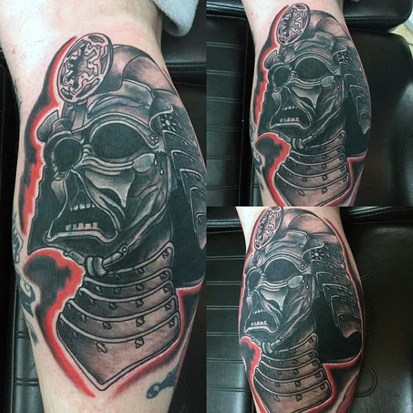 Guys Legs Skull Star War Tattoo Darth Vader