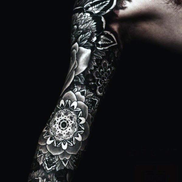 Guys Mandala Sleeve Tattoo Designs