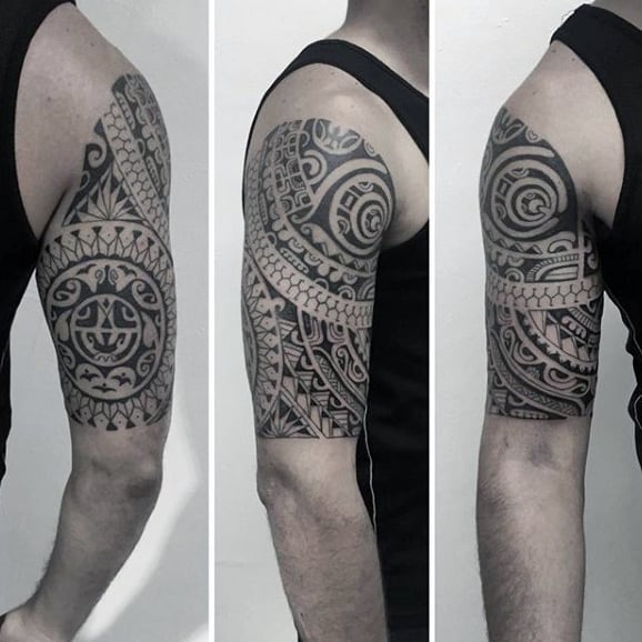 Guys Maori Half Sleeve New Zeland Tattoo