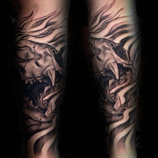 53 Ferocious Lion Skull Tattoo Designs with Meanings and Ideas  Body Art  Guru