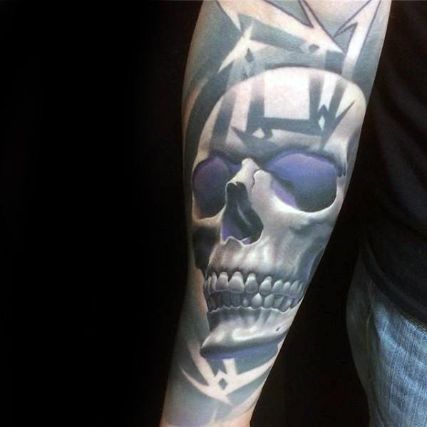 Guys Metallica Skull Tattoo Designs Forearm Sleeve