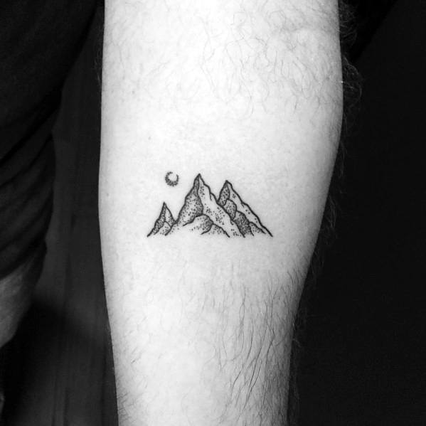 Guys Minimalist Mountain Tattoos