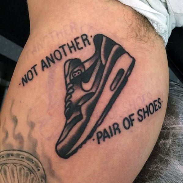 Guys Not Another Pair Of Shoes Nike Inner Arm Bicep Tattoo