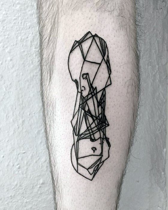 Guys Outline Tattoo Design Ideas On Leg