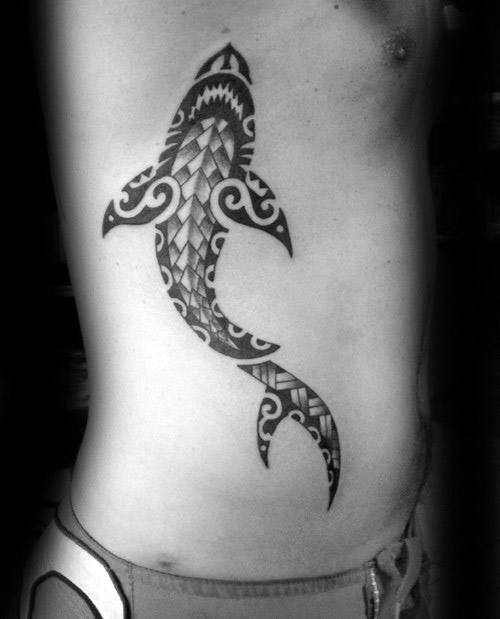 Guys Polynesian Shark Tattoo Designs