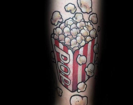 Guys Popcorn Tattoo Design Ideas