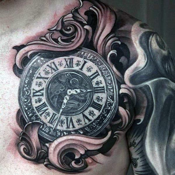 Amour Tattoo - Rose with Watch clock & Roman numeral Trash... | Facebook