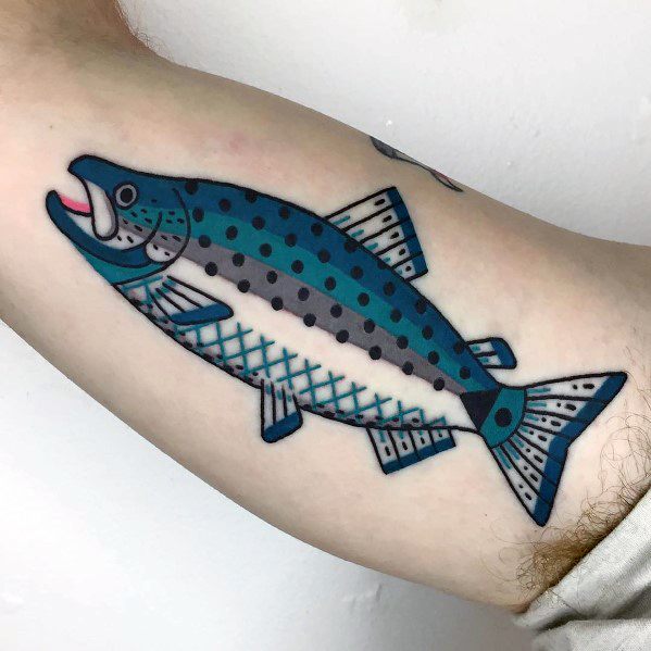 Guys Salmon Tattoo Design Ideas