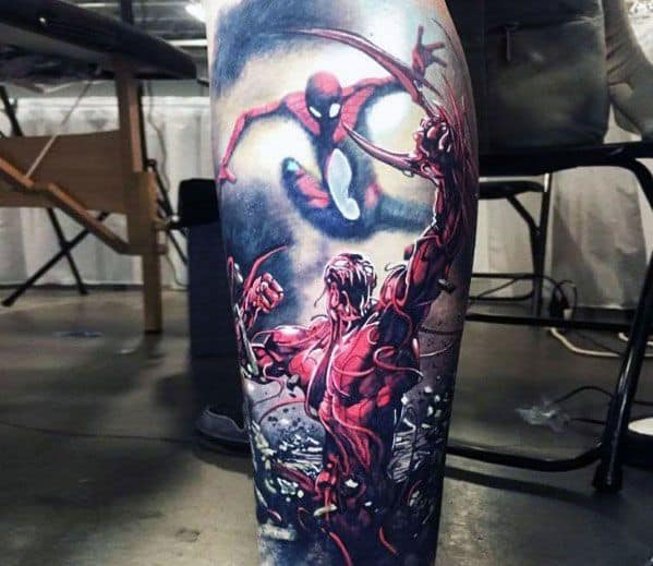 Guys Sleeve 3d Tattoos With Carnage Design