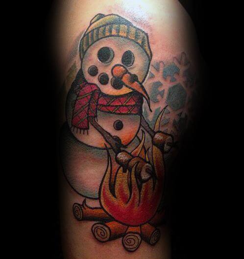 Guys Snowman Tattoo Design Ideas