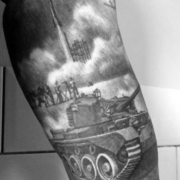 60 Tank Tattoos For Men - Armored Vehicle Ink Ideas