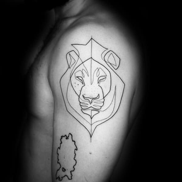 Guys Tattoo Continuous Line