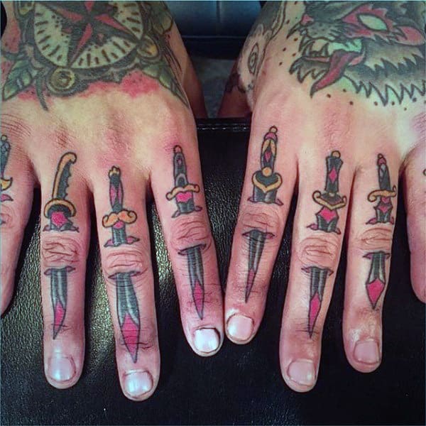 21 Attractive Sword Finger Tattoos