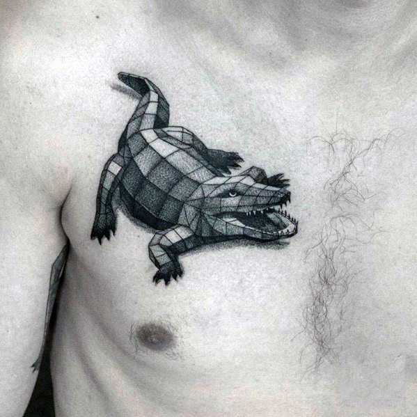 Guys Tattoo Ideas Alligator Geometric Animal Designs