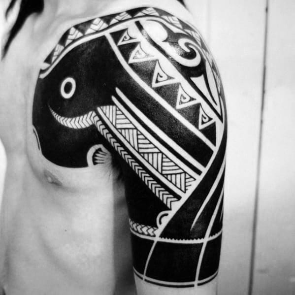 Guys Tattoo Ideas Awesome Black Ink Half Sleeve Tribal Designs