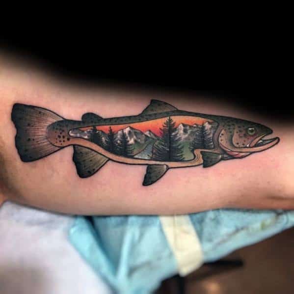 Guys Tattoo Salmon