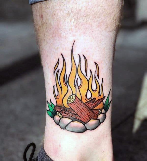 Campfire Tattoo Simple Design by township31  Tattoogridnet