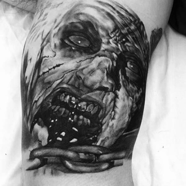 Guys Tattoos With Evil Dead Design