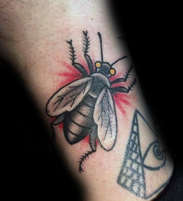 Guys Tattoos With Fly Design