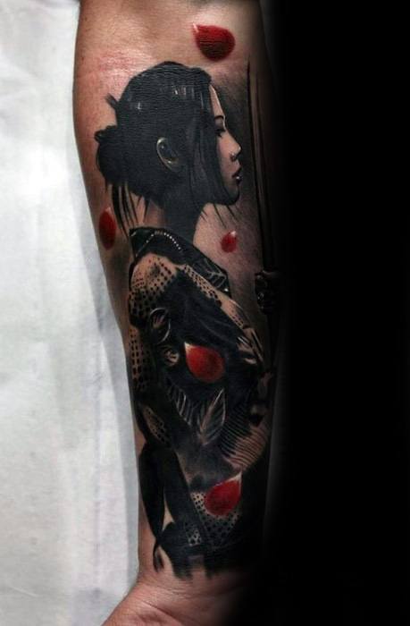 Guys Tattoos With Red And Black Design