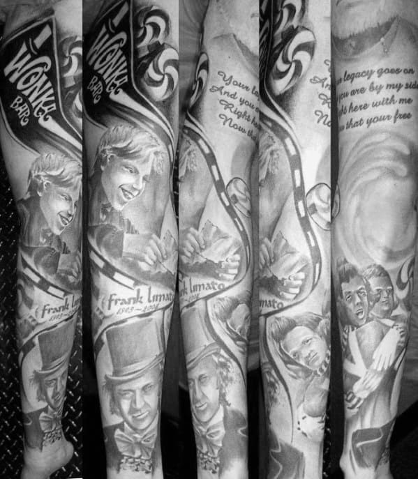 Guys Tattoos With Willy Wonka Design