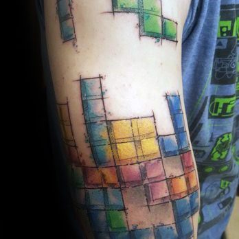 40 Tetris Tattoo Designs For Men - Video Game Ink Ideas
