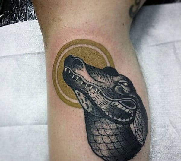 Guys Thick Skinned Alligator Tatoo Arms