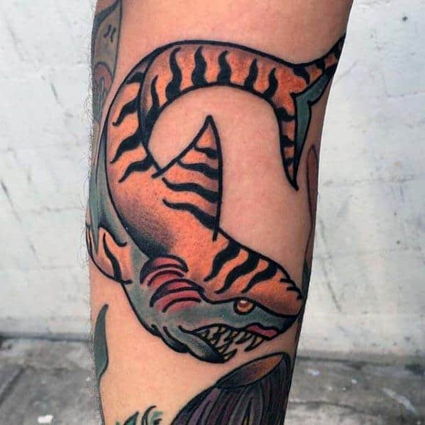 Guys Tiger Shark Tattoo Designs