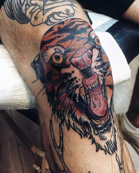 Guy's Tiger Tattoo Body Artwork
