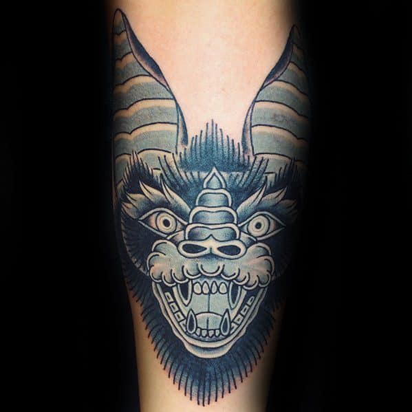 Guys Traditional Bat Tattoo Designs