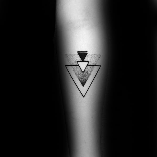Guys Triangles Geometric Simple Forearm Tattoo Design Ideas
