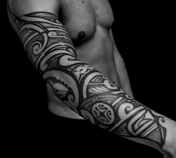 Guys Tribal Full Sleeve Tattoos