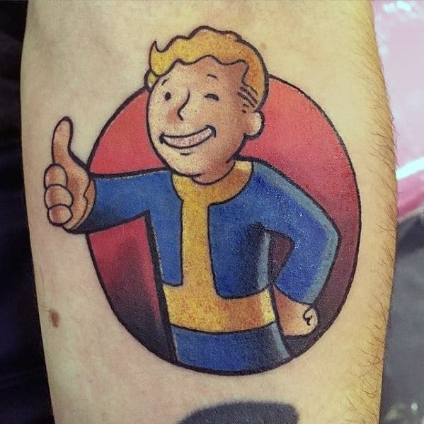 60 Vault Boy Tattoo Designs For Men - Fallout Ink Ideas