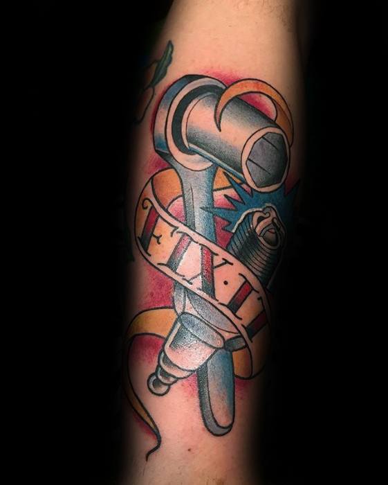 60 Wrench Tattoo Designs for Men [2023 Inspiration Guide]